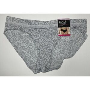 Bali Women's One Smooth U Microfiber Bikini Panty DFMMBK Grey Animal M/6 New